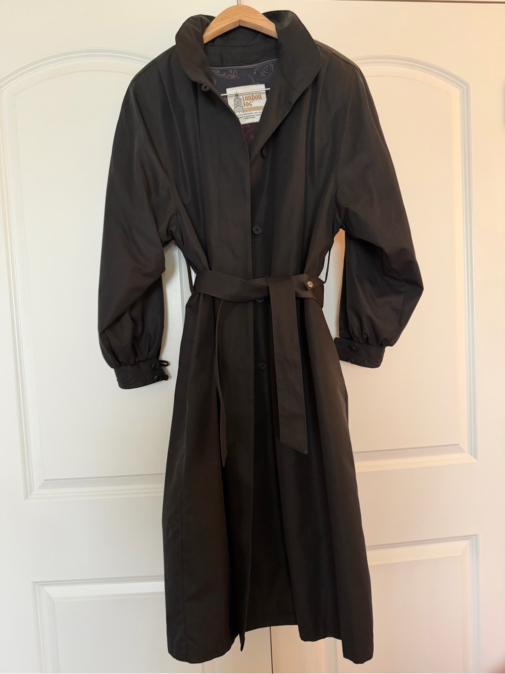 Vintage London Fog Navy Long Trench with Tie Belt